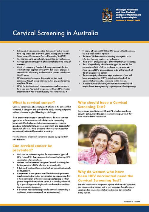 cervical screening-in australia